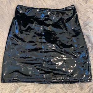 Night Out Black Latex Mini Mini Skirt